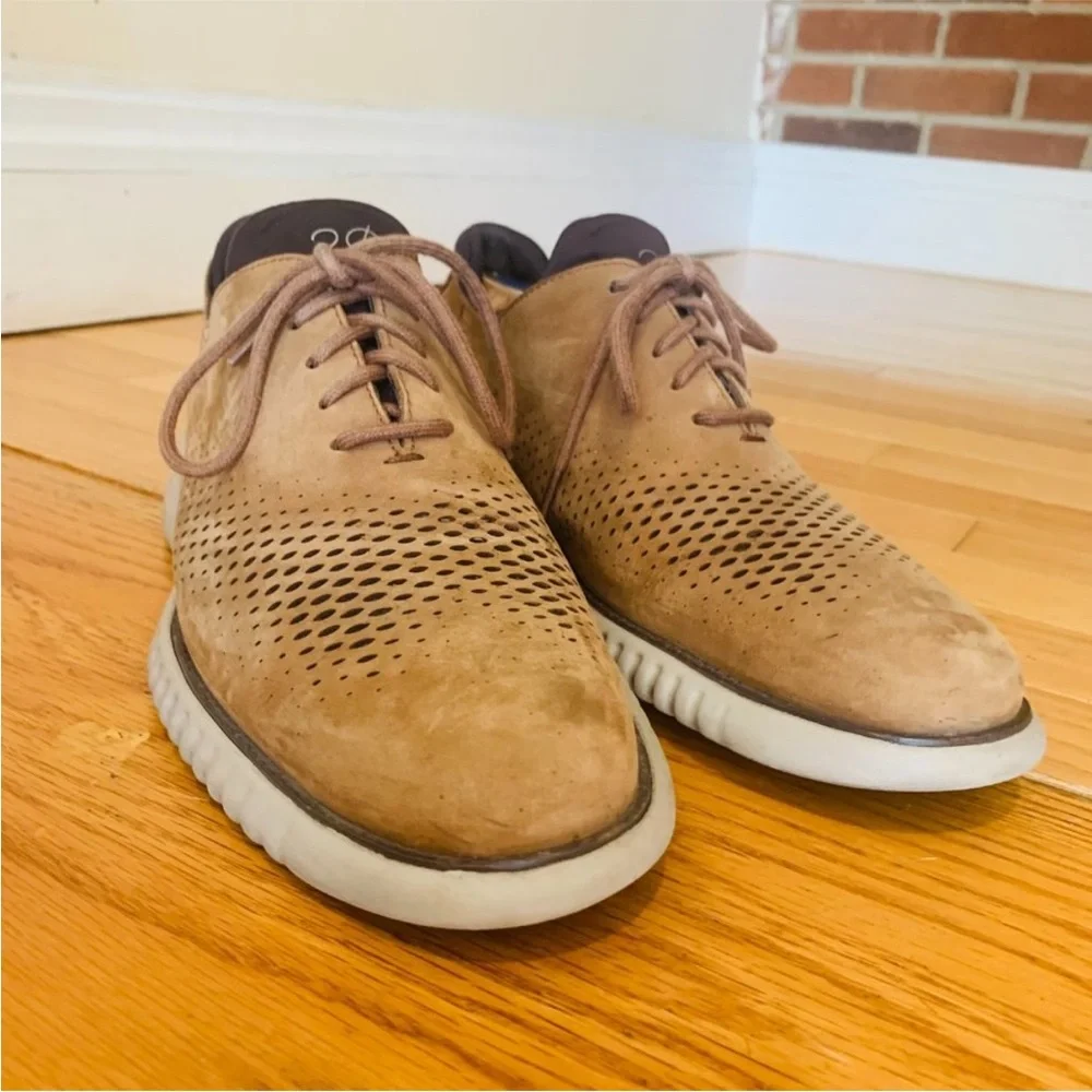 COLE Haan ZEROGRAND 2.0 Oxford Shoes Brown Nubuck Mens 9 M